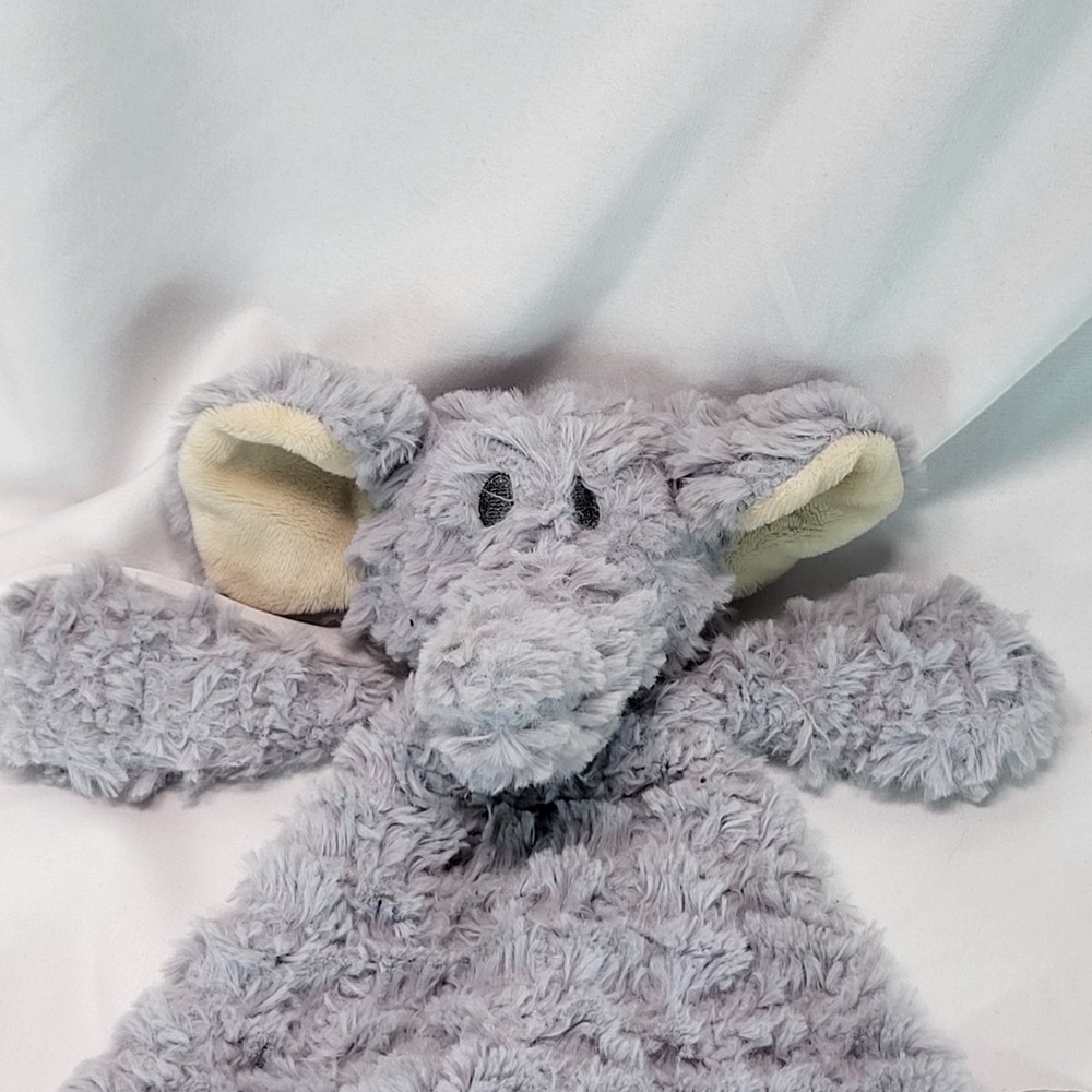 Demdaco Nat and Jules Elephant Lovey Rattle‎ Plush Security Blanket